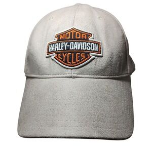 Harley Davidson Baseball Cap Hat Beige‎ Motor Cycles Harley Biker Adjustable SEE